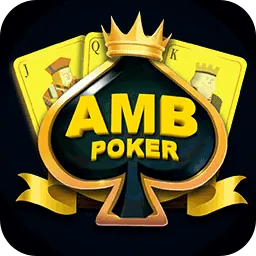 โลโก้ AMB Poker โลโก้ไพ่โพดำสีทองมีมงกุฎ