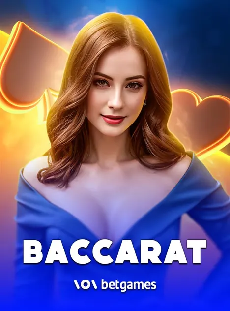 ปกเกมคาสิโนสด Baccarat ปกบาคาร่าหญิงสาวผมยาวสีน้ำตาล โทนส้ม