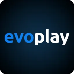 โลโก้ Evoplay ตัวอย่างที่เห็นในหมวดนี้ โลโก้ตัวอักษร evoplay สีฟ้าขาว