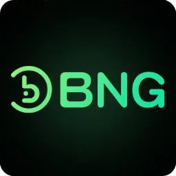 โลโก้ BNG ภาพประกอบบทความ โลโก้ตัวอักษร BNG สีเขียวมิ้นต์