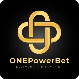 โลโก้ ONEPowerBet โลโก้ลายเส้นสีทองบนพื้นดำ