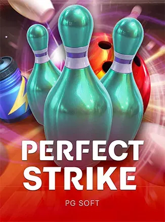 ปกเกม Perfect Strike ตัวอย่างที่เห็นในหมวดนี้ ปกเกมพินโบว์ลิ่งสีฟ้า